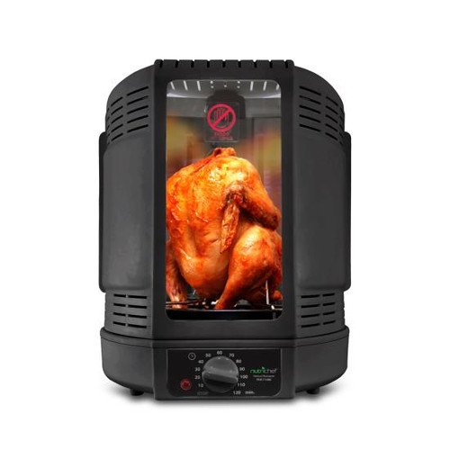 New PKRT16BK Vertical Countertop Rotisserie Rotating Oven (Black)