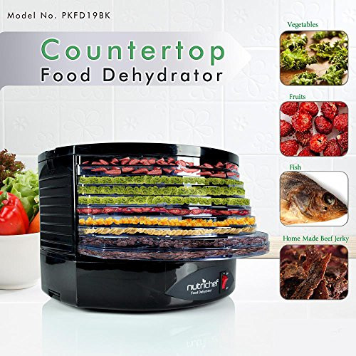 Nutrichef Electric Food Dehydrator Machine - 2000-Watt Premium Multi-Tier Meat Beef Jerky Maker Fruit/Vegetable Dryer w/ 20 Shelf Stainless