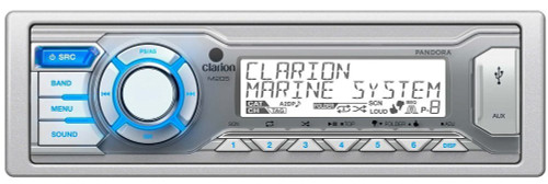 Clarion M205 Marine Digital Media USB/MP3/WMA Receiver 13-Segment LCD Display Wireless Remote Control Ready