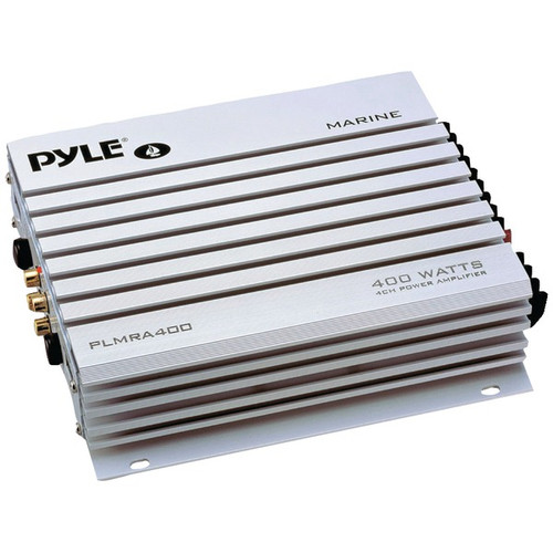 PLMRA400 Pyle 4 Channel 400 Watt Waterproof Marine Amplifier (White)