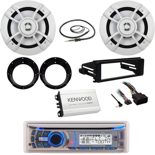 Bluetooth USB CD Radio, FLHX DIN Kit, 6.5" Speakers/Adapters, Antenna, 400W Amp