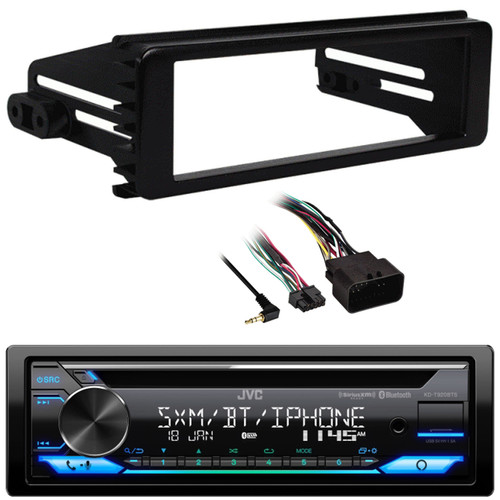 JVC KD-T920BTS Single-DIN Bluetooth USB/AUX CD Player AM/FM Radio Stereo Multimedia Car Audio Receiver With Amazon Alexa Built-In With Stereo Install Kit for 1998-2013 Harley Davidson Motorcycles