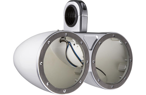 Kicker 12KMTEDW 6.5" Marine Dual Tower Speaker Enclosures for (Qty 4) 6.5" Speakers (White, Pair)