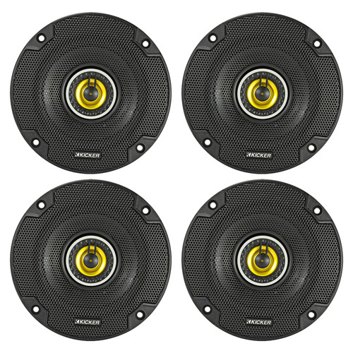 2 Pair (QTY 4) of Kicker CS-Series 46CSC44 4" 150 Watt Peak Power 2-Way Coaxial Car Audio Speakers