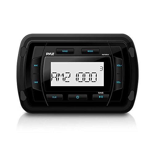 Pyle PATVR10 Pyle Marine Bluetooth Radio Receiver, Water Resistant Stereo Head unit, MP3/USB/AUX