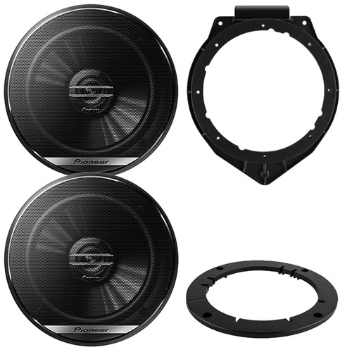 One Pair (QTY 2) Of Pioneer TS-G1620F 6.5" 300 Watt Max Power 2-Way Coaxial Speakers Bundle Combo With Metra Electronics 82-3006 6" to 6.75" Speaker Adapter for GM Multi 2005-Up