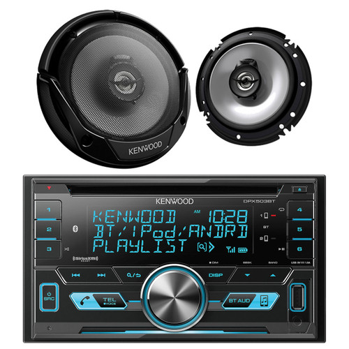 Kenwood 2Din Bluetooth iPod USB CD AUX Car Radio, 2 6.5" Flush Mount Speaker Set