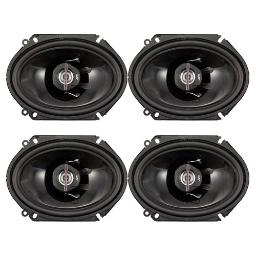 2 Pair (Qty 4) of JVC CS-J6820 6"x8" 250 Watt Max Power 2-Way Car Audio Speakers (Black)