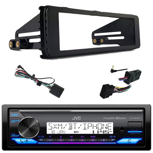 JVC KD-X38MBS Single-DIN Marine MotorSports Bluetooth USB/AUX LED Illumination AM/FM Stereo SiriusXM Ready Receiver, Handlebar Control Interface, Stereo Install Kit (Fits 98-2013 HD Motorcycles)