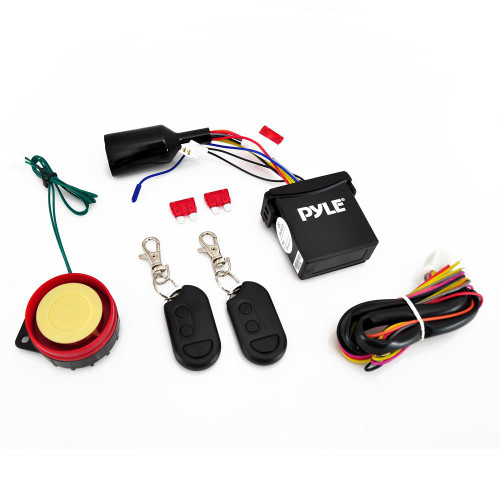 New Pyle PLMCWD15 Watch Dog Motorcycle Vehicle Alarm Security System, Includes (2) ECU Control Transmitters, Anti-Hijack Engine Immobilization, High-Power Piezo Speaker
