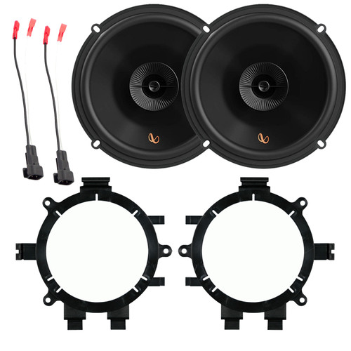 2x Infinity Primus Series PR603F 6.5" 150 Watts Max Power 2-Way Multi-Element Speakers, 2x 5.25" or 6.5" Speaker Mounting Bracket Adaptor, Speaker Wire Harness (Bundle Fits 1995-2009 GM Vehicles)