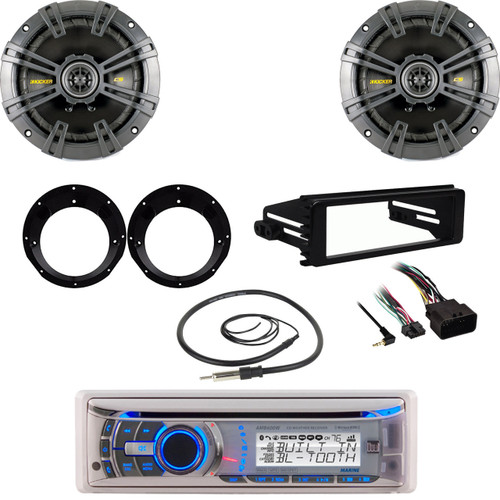 Dual Bluetooth Stereo, Harley Dash FLHTC 98-2013 Kit,Antenna, Kicker Speaker Set