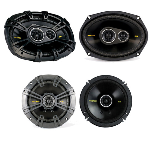 This Bundle Combo Kit Includes 2 X 40CS6934 6X9" Inch Car Audio Stereo Coaxial Speakers + 2X Kicker 40CS54 5.25" 450 Watt Coaxial Speakers