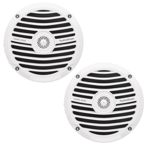 New Pair Rockford Fosgate 6.5-Inch Marine Baat Yacht Full Range Speakers, White RM0652