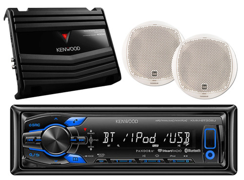 Kenwood iPod USB AUX Pandora Bluetooth,400W Amplifier, Dual 6.5" White Speakers