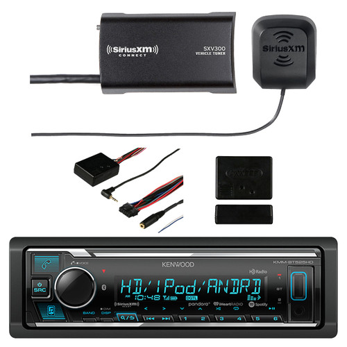Kenwood In-Dash Stereo Receiver, Bluetooth Radio With Sirius Vehicle Satellite Radio Tuner & Metra Axxess Universal Steering Wheel Control Interface