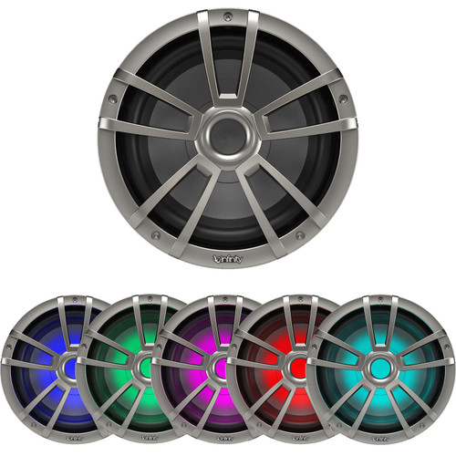 Infinity Reference 1022MLT 10" 750 Watt Max Power Marine Audio Multi-Element Subwoofer w/ RGB LED Lighting (Titanium, Single)