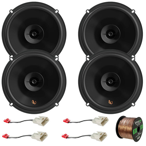 2x Infinity Primus Series PR603F 6.5" 150 Watts Max Power 2-Way Multi-Element Speakers With 50 Feet 16 Gauge Speaker Wire, 2x Metra 72-8104 Speaker Connector for Select Toyota Vehicles