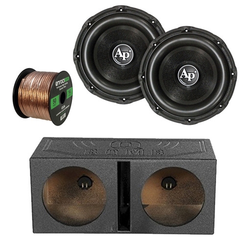 2X Audiopipe 15" Triple Stack Subwoofer, Q Power QBOMB15V Dual 15-Inch Vented Speaker Box, Enrock Audio 16-Gauge 50 Foot Speaker Wire