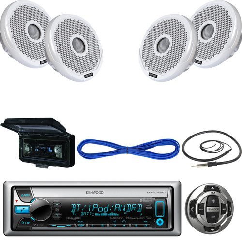 Kenwood Receiver, Wired Remote, 2X 2-Way Speakers, 120W, Wire, Antenna, Cover  (MBNPN407)