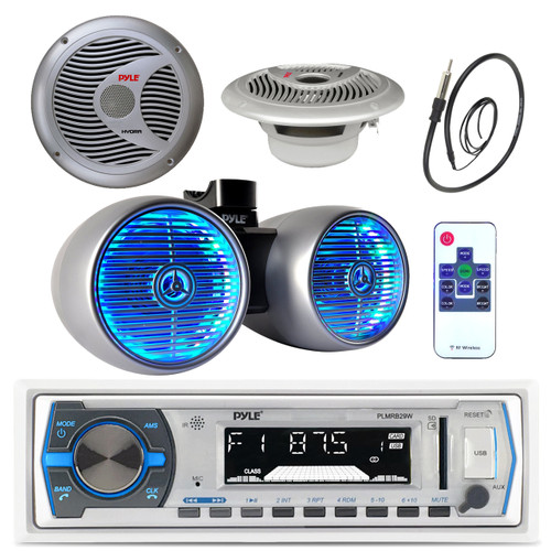 1200W 8" Wake Board Speaker, Marine 6.5" Speakers, Antenna, Bluetooth USB Radio (MPPK16185)