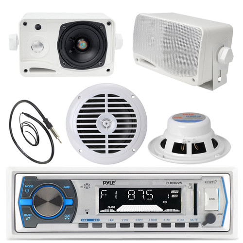 PLMRB29W USB AUX Black Radio, 400W Amp, 3.5" Box Speakers, 6.5" speakers,Antenna (MPPK16245)