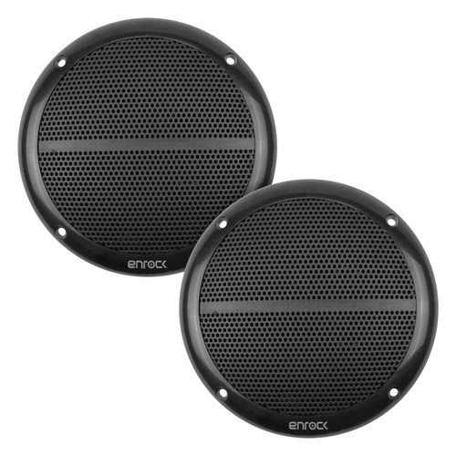 Enrock Marine EM602B Black Dual 6.5" Inch Weather Resistant Full Range Speakers 90 Watts Peak (Pair)