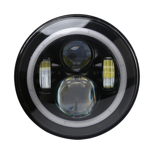 Enrock HALO LED CREE 7" IP67 Waterproof High Low Beam Headlights for Harley Davidson & Jeep, Black, 47W 3600LM High / 27W 3100LM Low, 6500-7000K