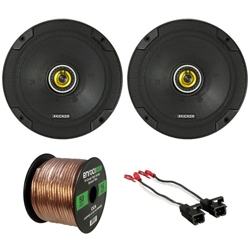 4x Kicker 6-3/4" 600 Watt Speakers, Metra Harness, Enrock 14 AWG 50 Ft Wire (R-40CS674-1-72-4568)