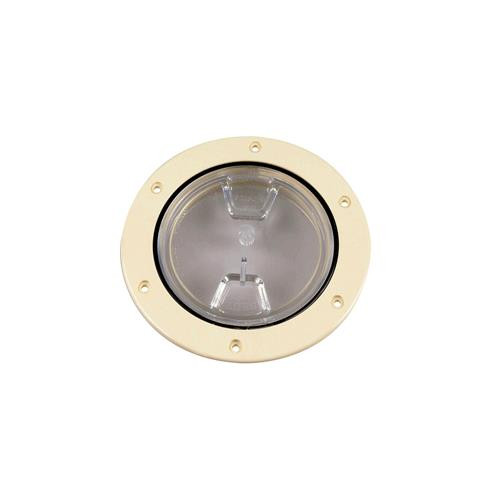 Beckson 4" Clear Center Screw-Out Deck Plate - Beige (R-46420)