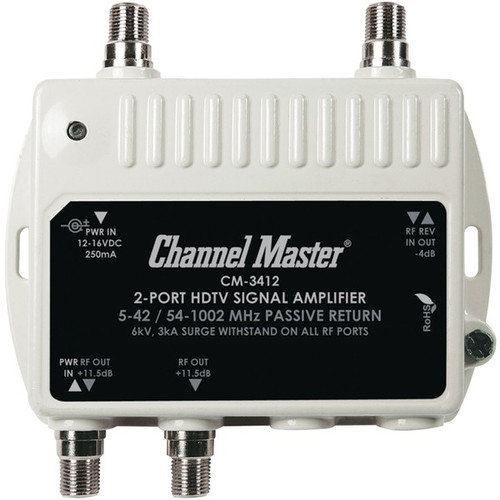 CHANNEL MASTER CM-3412 Ultra Mini Distribution Amp (2 Port) (R-CMSTCM3412)
