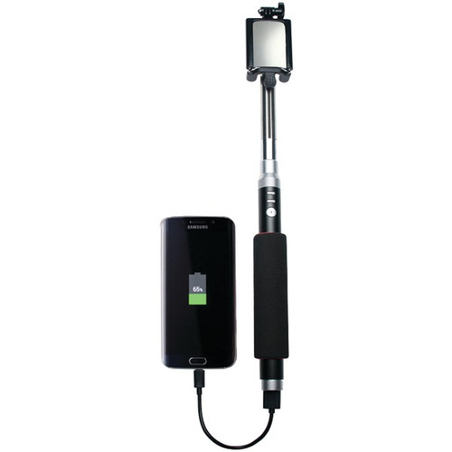 CTA Digital SM-SBP Bluetooth(R) Selfie Stick with Built-in 5,000mAh Battery Pack Charger (R-CTASMSBP)