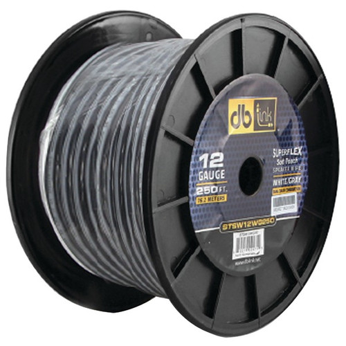 DB LINK STSW12WG250 Superflex Series White/Gray Speaker Wire (12 Gauge, 250ft) (R-DBDSTSW12WG250)