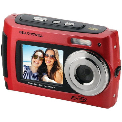 BELL+HOWELL 2VIEW18-R 2VIEW18 Dual-Screen Waterproof HD Camera (Red) (R-ELB2VIEW18R)