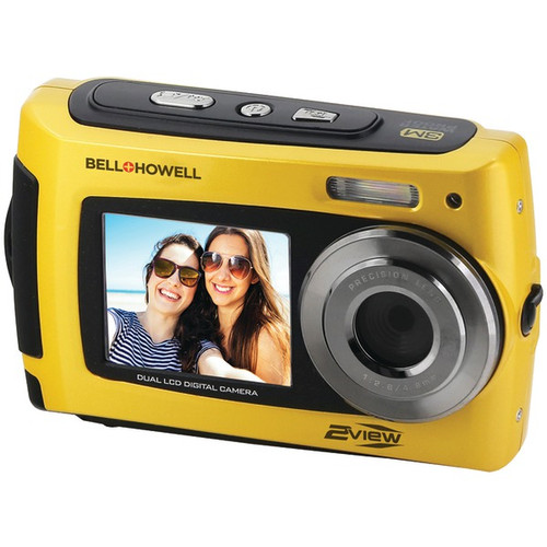 BELL+HOWELL 2VIEW18-Y 2VIEW18 Dual-Screen Waterproof HD Camera (Yellow) (R-ELB2VIEW18Y)