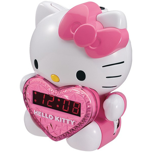 HELLO KITTY KT2064 AM/FM Projection Alarm Clock Radio (R-HKT2064)