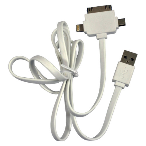 Istuff Usb Male To Lightning 8 Pin + 30 Pin + Micro Usb Cable (R-IFU3IN1WH3)