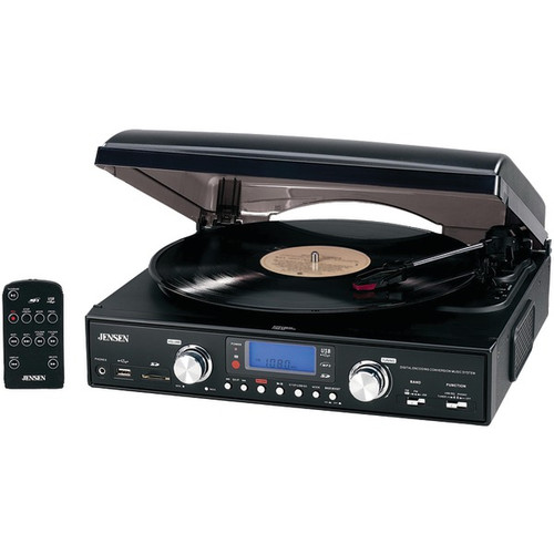 JENSEN JTA-460 3-Speed Stereo Turntable with MP3 Encoding System (R-JENJTA460)