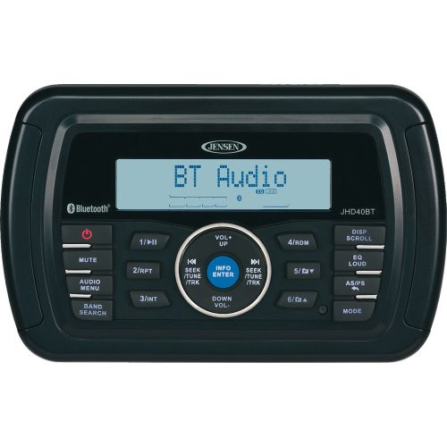 Jensen JHD40BT AM/FM/WB/USB Bluetooth Outdoor Powersport Stereo Receiver (R-JHD40BT)