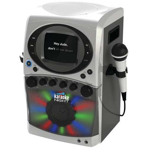 KARAOKE NIGHT KN355 CD+G Karaoke System with LED Light Show & 5.5" Monitor (R-KN355)