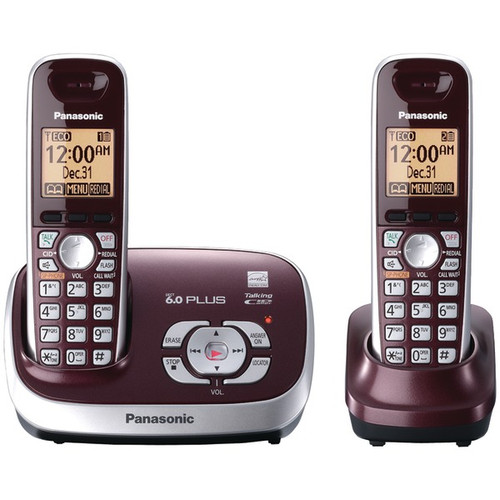 PANASONIC KX-TG6572R DECT 6.0 2-Handset Cordless Phone System (R-PANKXTG6572R)