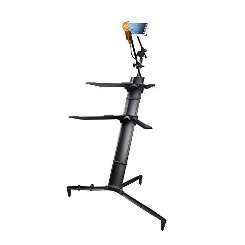Dual Tier Keyboard/Piano Stand with Microphone & Tablet Mount Holders (R-PKS75)