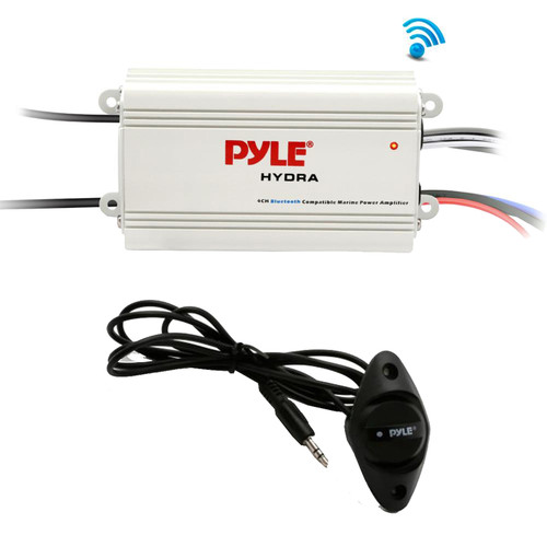 Pyle PLMRMB4CW 4-Channel Waterproof Marine Bluetooth Amplifier – High-Power Amp System for Boats & Outdoor Use