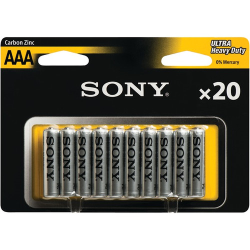 SONY R03NUB20A Heavy-Duty Carbon Zinc AAA Batteries, 20 pk (R-SOBR03NUB20A)