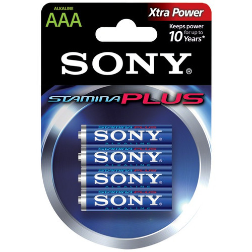 SONY S-AM4B4A STAMINA(R) PLUS Alkaline Batteries (AAA; 4 pk) (R-SOBSAM4B4A)