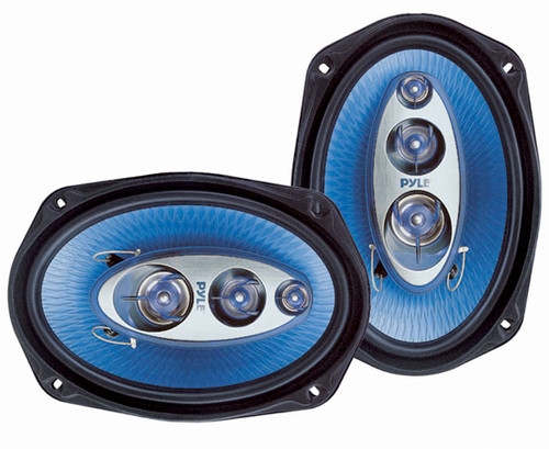 Pair Pyle PL6984BL 6''x 9'' 400 Watt Four-Way Speakers Car Audio