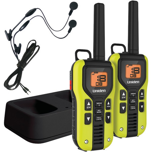 UNIDEN GMR4060-2CKHS 40-Mile 2-Way FRS/GMRS Radios with Headset (Yellow; Li-Ion Batteries) (R-UNNGMR40602KHS)