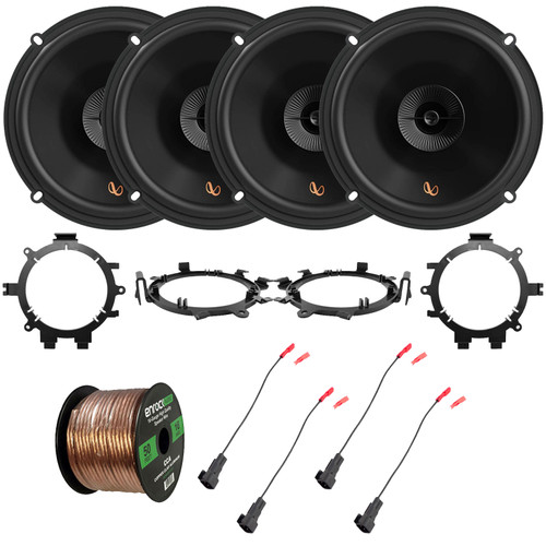 4x Infinity Primus Series PR603F 6.5" 150 Watts Max Power 2-Way Multi-Element Speakers, 2x Speaker Wire Harness, 4x Speaker Mounting Bracket Adaptor, Speaker Wire (Bundle Fits 1995-2009 GM Vehicles)