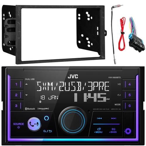 JVC KW-X855BTS Double DIN Bluetooth USB AM/FM Radio Digital Media Built-In Amazon Alexa Stereo Receiver, Double DIN Install Dash Kit, Radio Wiring Harness, Antenna Adapter (94-2005 GM Car Vehicles)