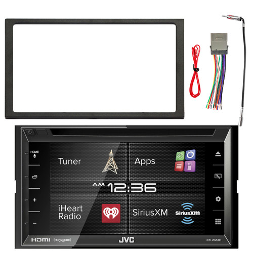 JVC KW-V620BT 6.8" Display Double DIN Bluetooth In-Dash Car Stereo Receivers, Enrock Double DIN Installation Dash Kit, Enrock Stereo Wiring Harness, Enrock Antenna Adapter